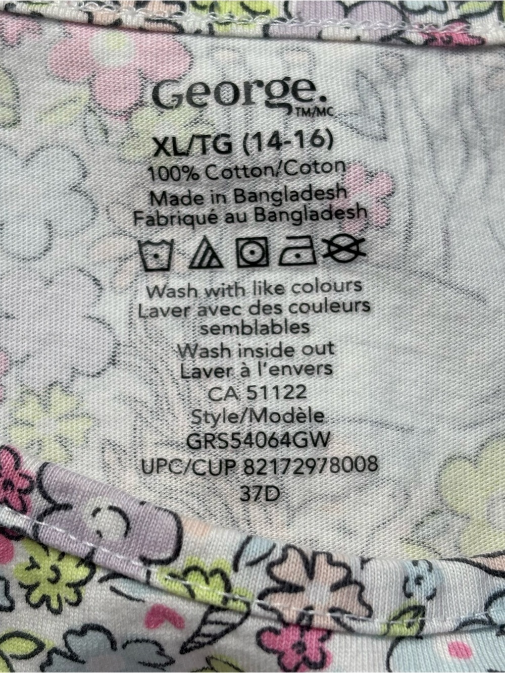 3/10$ George Girls Unicorn Floral Skater Sundress Size XL 14-16 Summer All Over - Picture 4 of 6